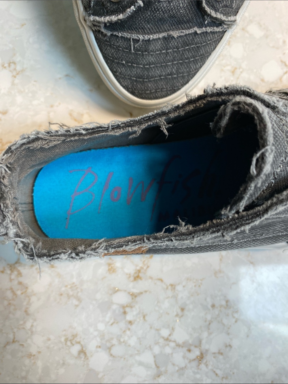 Blowfish Frayed Canvas Slip-Ons in Gray - Picture 3 of 5